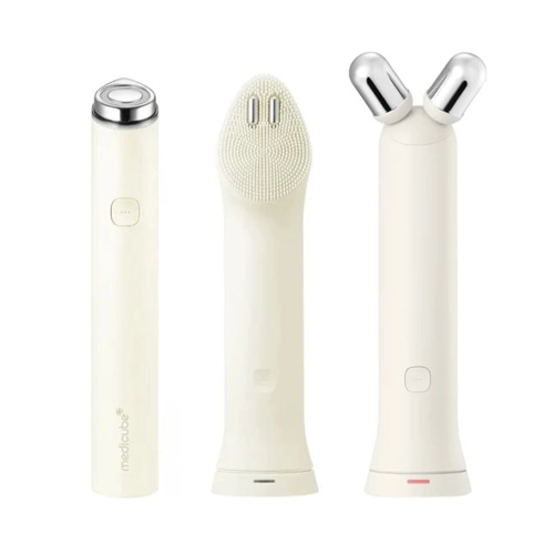 AGE-R Booster Pro Mini Plus + V Roller + Cleansing Head Set (Beige)